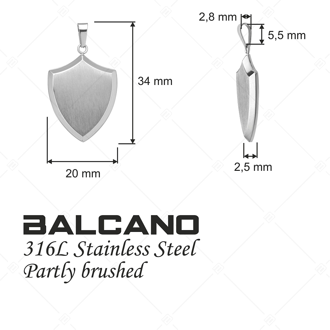 BALCANO - Shield / Pajzs formájú medál, magasfényű polírozással (242236BC97)
