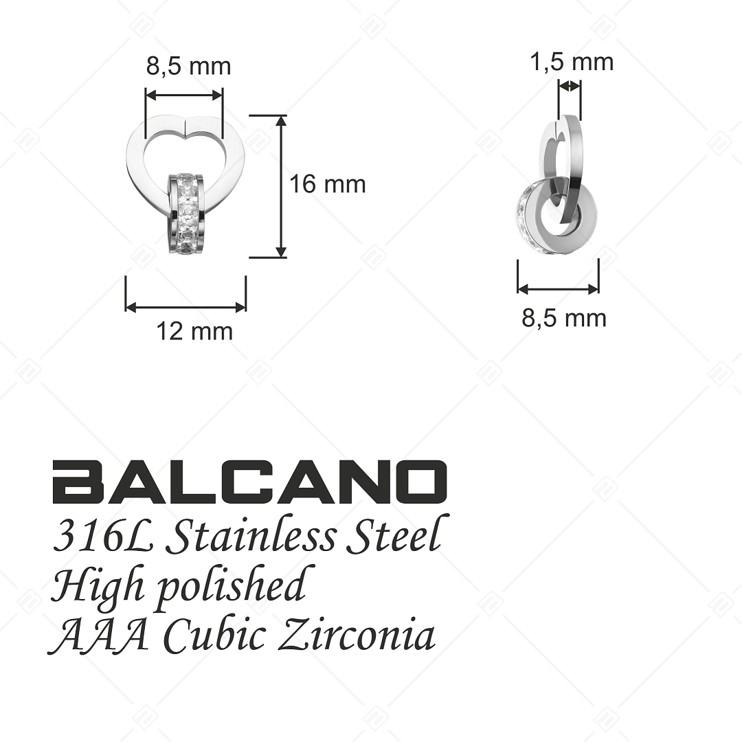 BALCANO - Cor / Medál cirkónia drágakövekkel, magasfényű polírozással (242240BC97)