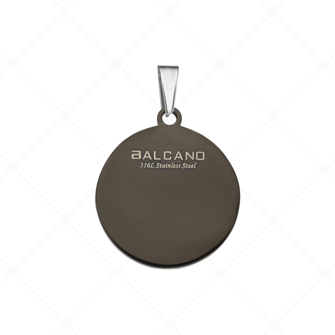 BALCANO - Compass / Iránytű medál cirkónia drágakövekkel, fekete PVD bevonattal (242253BC11)