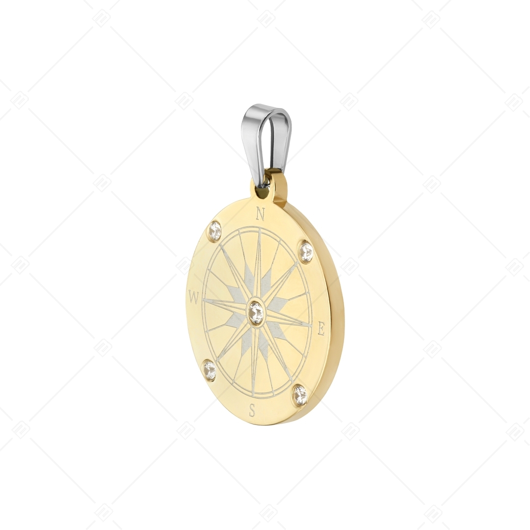 BALCANO - Compass / Iránytű medál cirkónia drágakövekkel, 18K arany bevonattal (242253BC88)