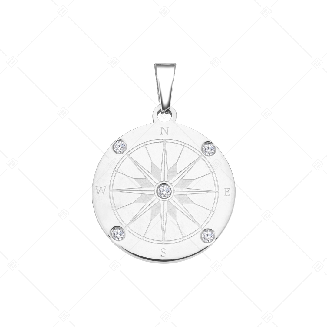 BALCANO - Compass / Iránytű medál cirkónia drágakövekkel, magasfényű polírozással (242253BC97)