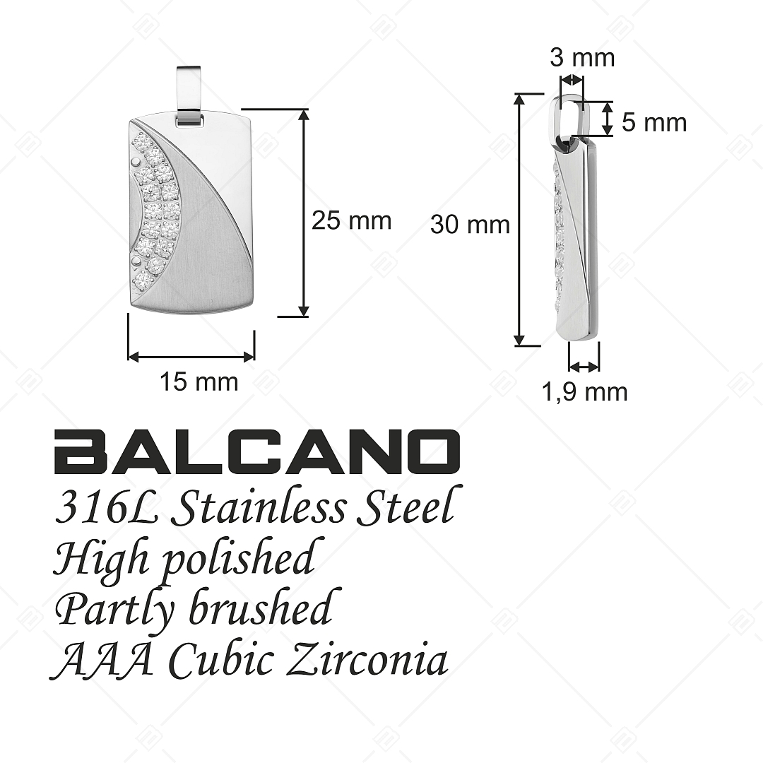 BALCANO - Sunny / Nemesacél medál cirkónia drágakövekkel, magasfényű polírozással (242255BC97)
