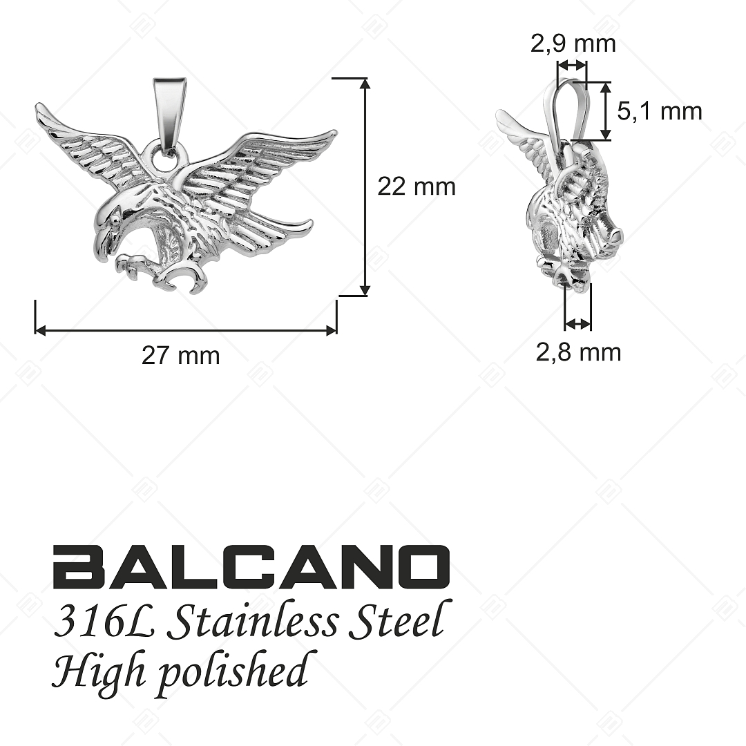 BALCANO - Eagle / Nemesacél sas medál magasfényű polírozással (242264BC97)