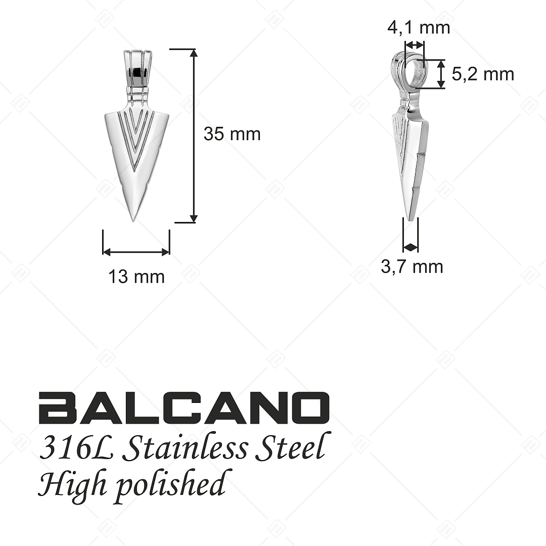 BALCANO - Arrow / Nemesacél nyílhegy medál magasfényű polírozással (242267BC97)