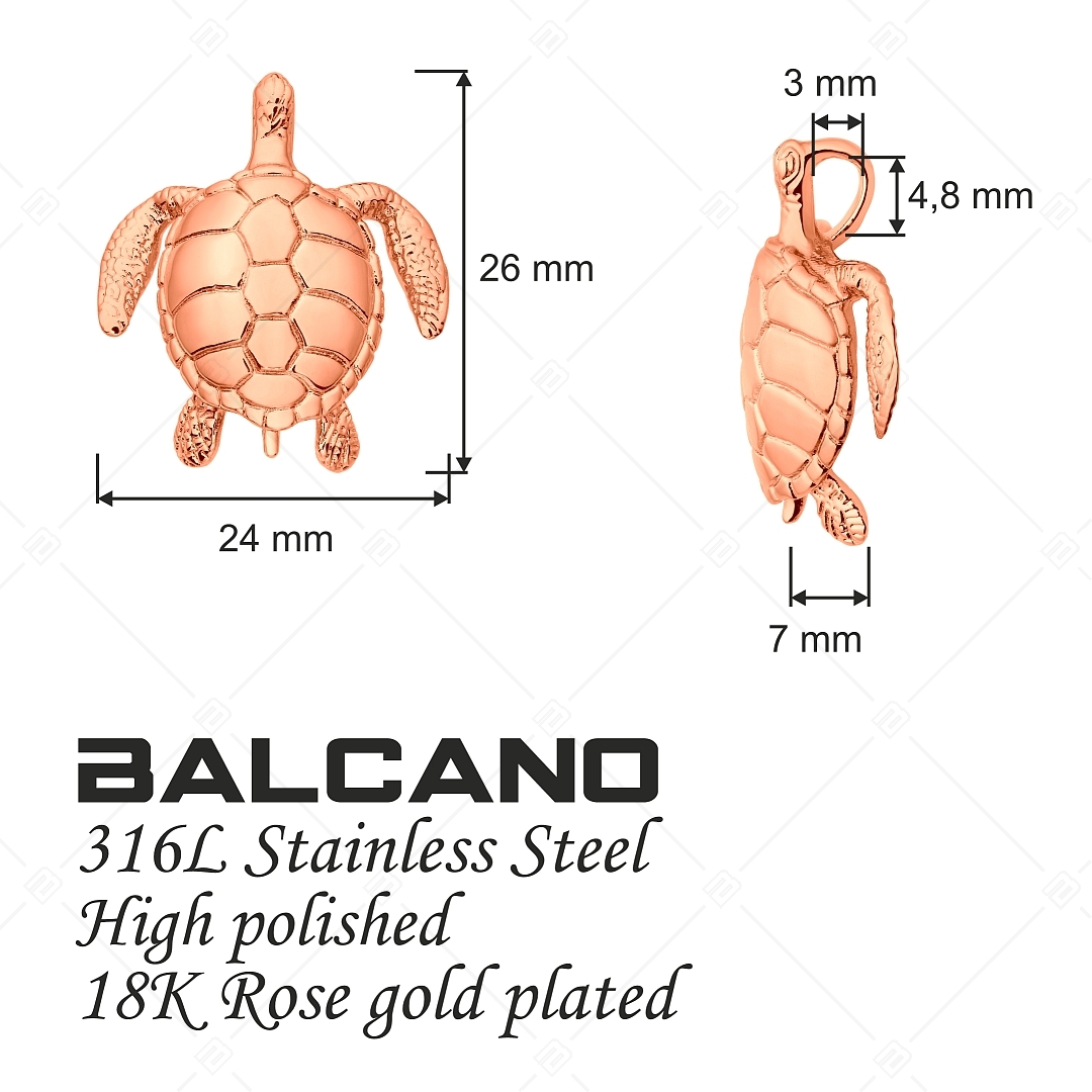 BALCANO - Turtle / Nemesacél teknősbéka nemesacél medál 18K rozé arany bevonattal (242268BC96)