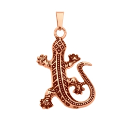 BALCANO - Gecko / Gyík alakú nemesacél medál 18K rozé arany bevonattal