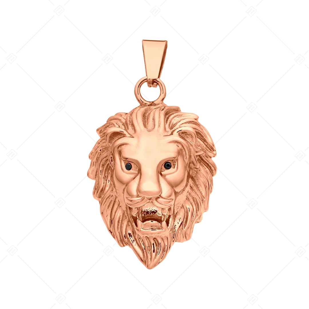 BALCANO - Lion / Oroszlánfej alakú nemesacél medál 18K rozé arany bevonattal és cirkóniával
