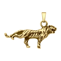 BALCANO - Tiger / Tigris alakú nemesacél medál 18K arany bevonattal