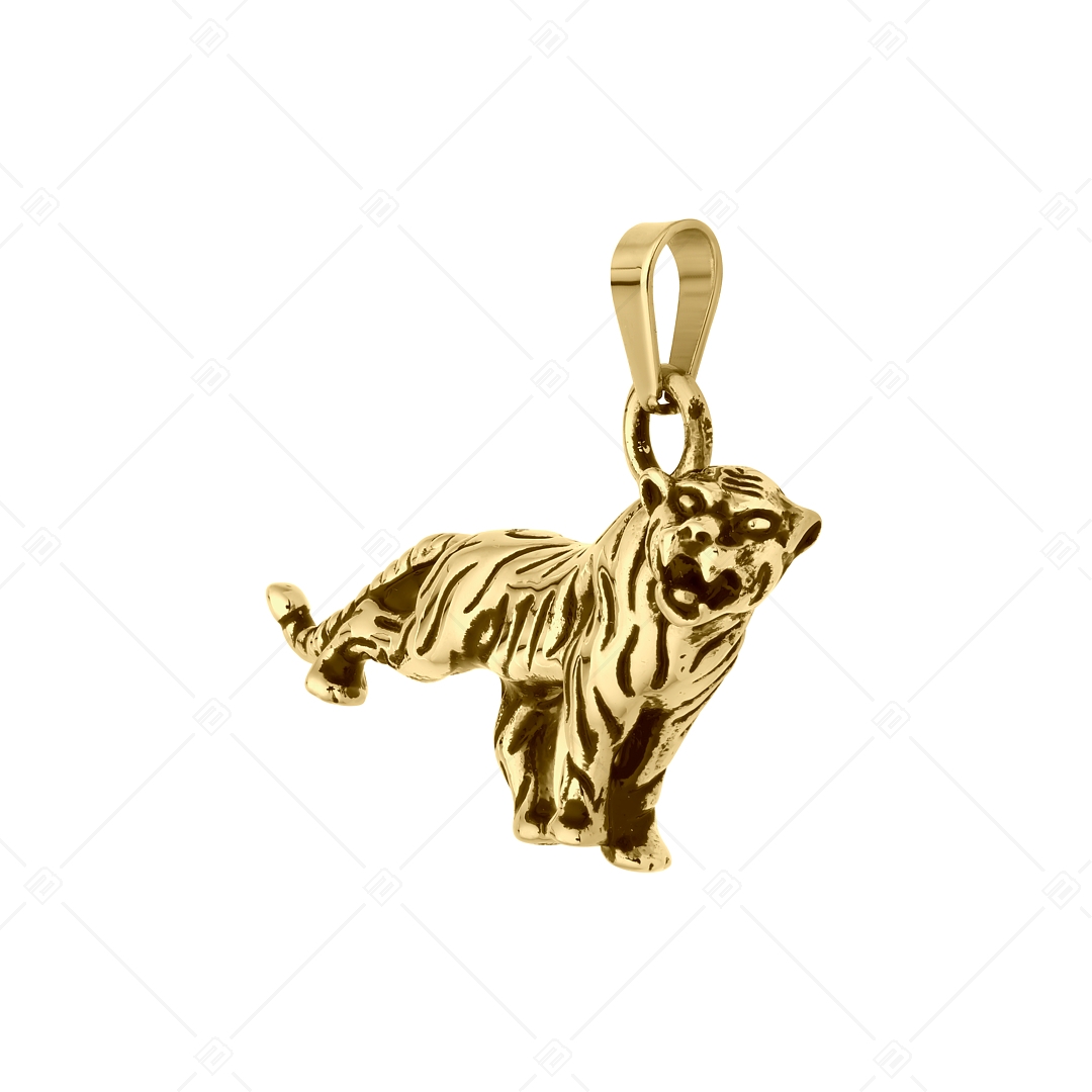 BALCANO - Tiger / Tigris alakú nemesacél medál 18K arany bevonattal (242275BC88)