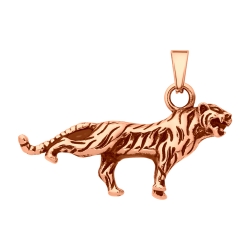BALCANO - Tiger / Tigris alakú nemesacél medál 18K rozé arany bevonattal