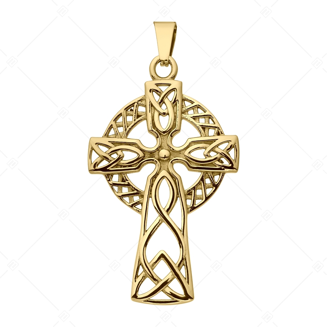 BALCANO - Celtic Cross / Kelta kereszt nemesacél medál 18K arany bevonattal