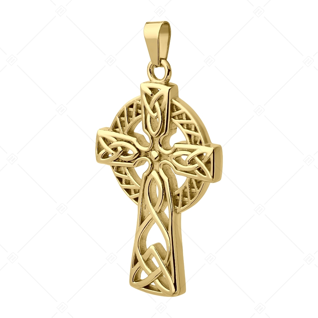 BALCANO - Celtic Cross / Kelta kereszt nemesacél medál 18K arany bevonattal (242276BC88)