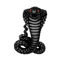 BALCANO - Cobra / Nemesacél kobra medál cirkónia drágakövekkel és fekete PVD bevonattal