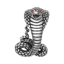 BALCANO - Cobra / Nemesacél kobra medál cirkónia drágakövekkel és magasfényű polírozással