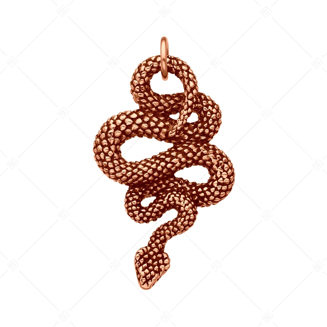 BALCANO - Serpent / Nemesacél kígyó medál 18K rozé arany bevonattal (242283BC96)