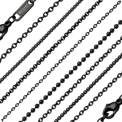 BALCANO - Fekete króm bevonatú nemesacél nyakláncok és karláncok – kedvezményes csomagajánlat