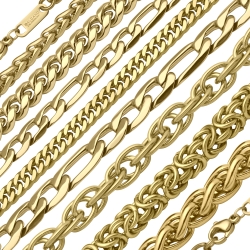 BALCANO - 18K arany bevonatú nemesacél nyakláncok és karláncok – kedvezményes csomagajánlat