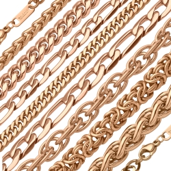 BALCANO - 18K rozé arany bevonatú nemesacél nyakláncok és karláncok – kedvezményes csomagajánlat