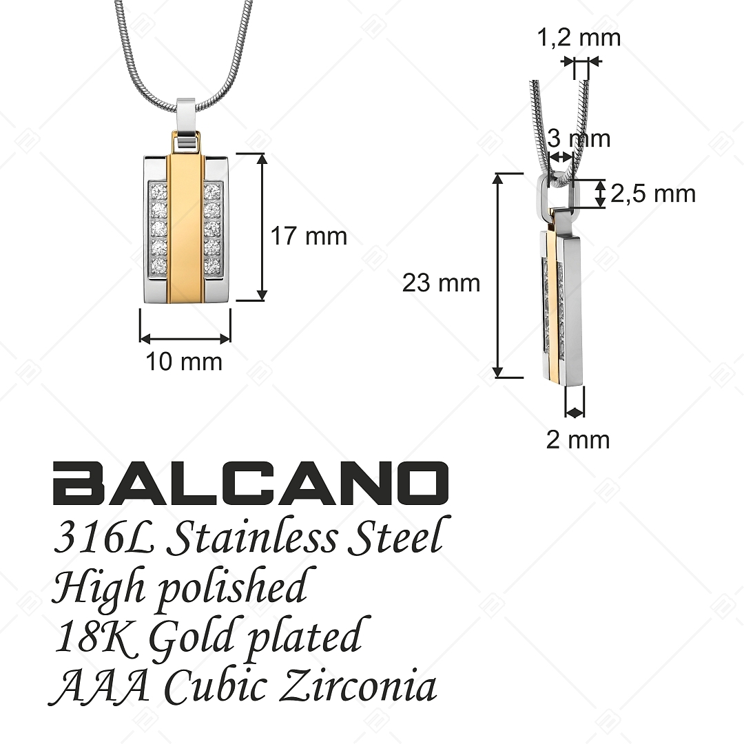 BALCANO - Iris / Nemesacél medálos nyaklánc 18K arany bevonattal és cirkónia drágakövekkel (312014ZY00)