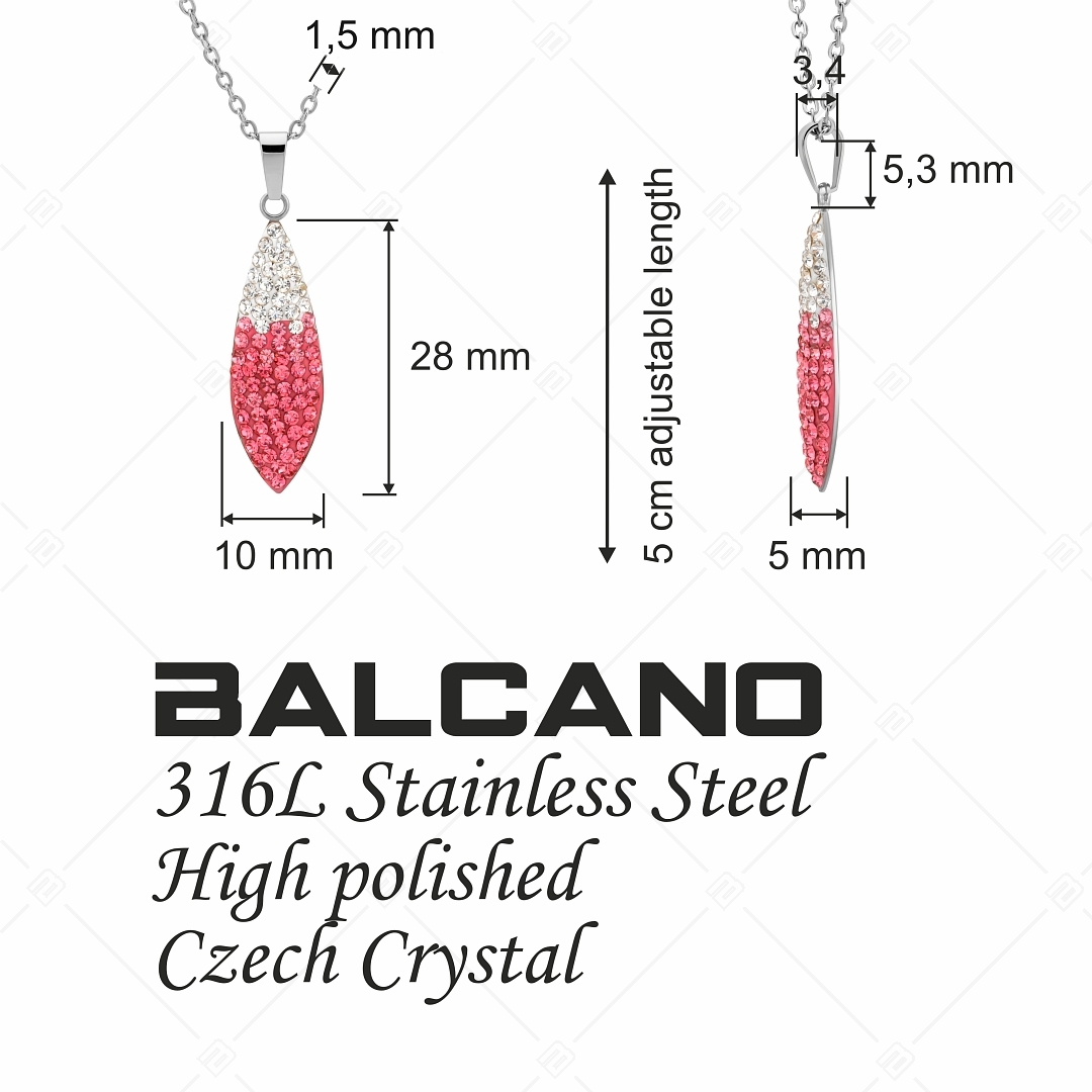 BALCANO - Avena / Nemesacél nyaklánc zabszem formájú kristály medállal (341003BC92)