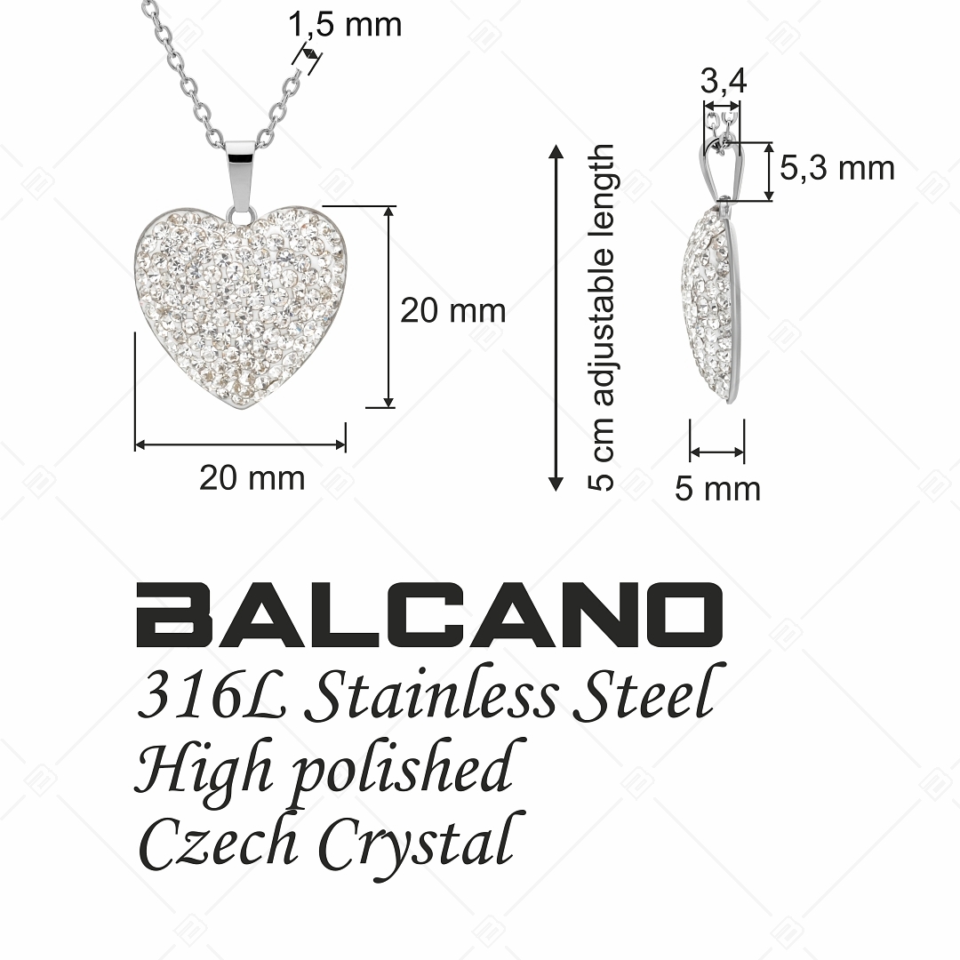 Crystal Dream - Cuore / Nyaklánc szív alakú kristály medállal (341005BC00)