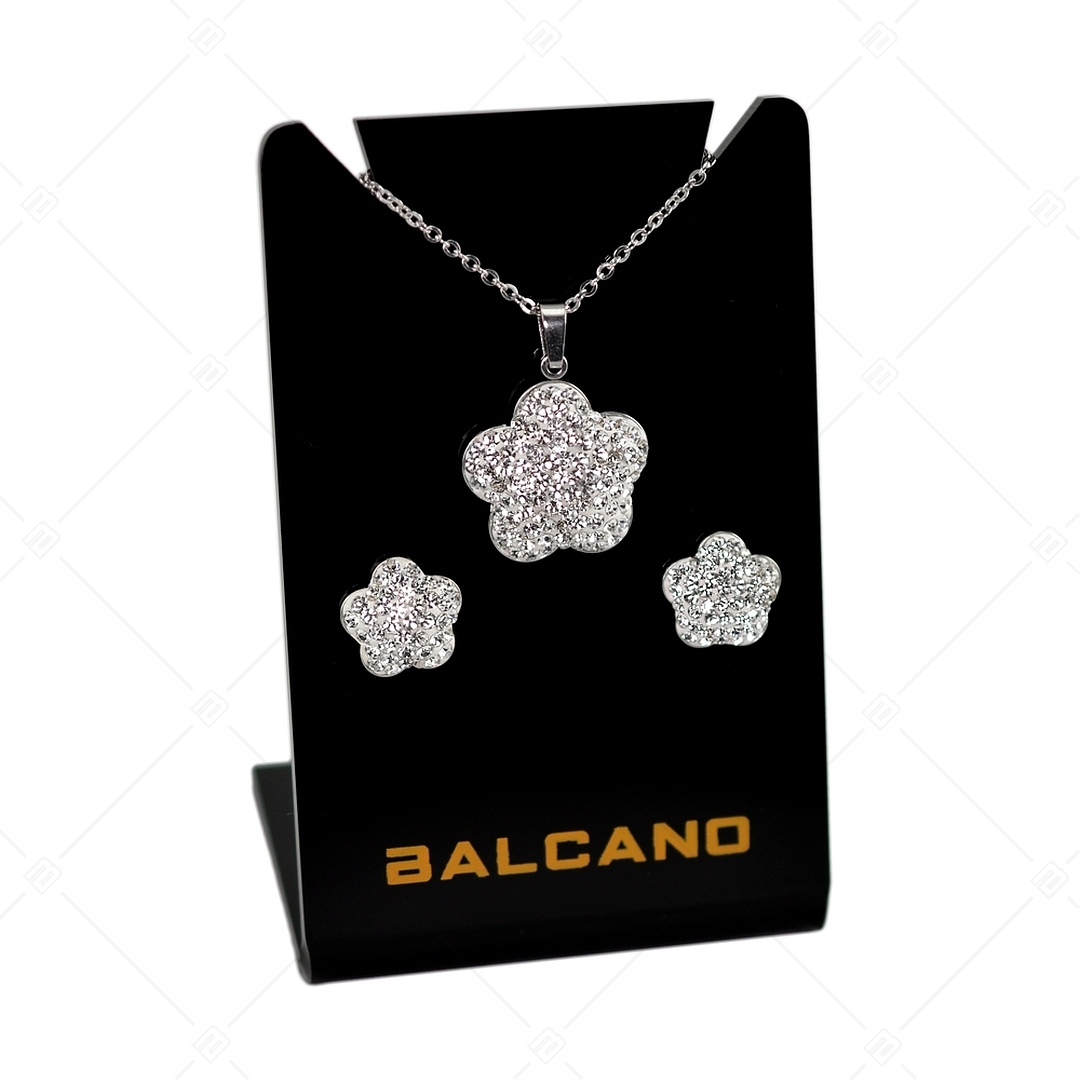 BALCANO - Fiore / Nemesacél nyaklánc virág formájú kristály medállal (341006BC00)