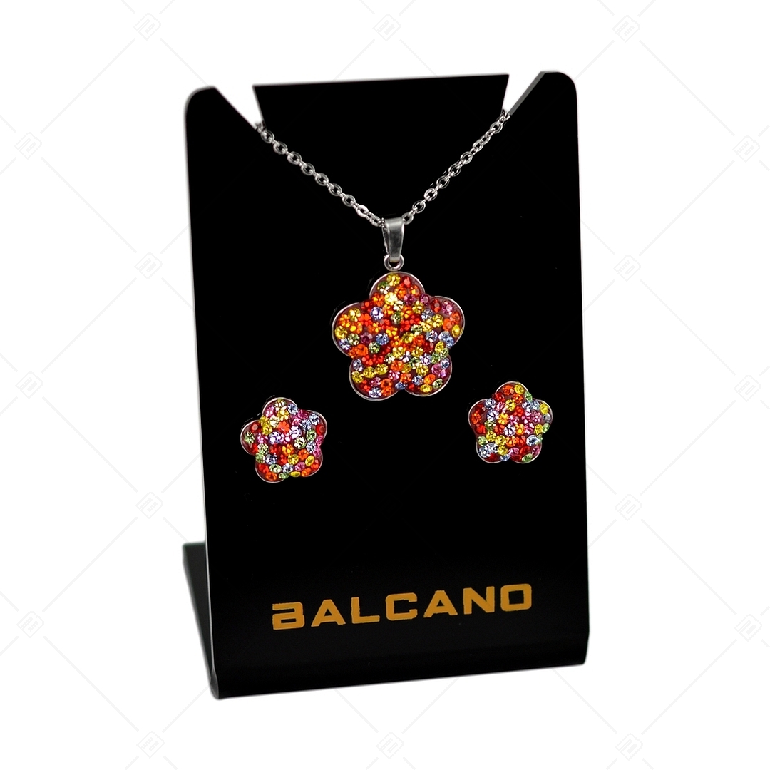 BALCANO - Fiore / Nemesacél nyaklánc virág formájú kristály medállal (341006BC89)