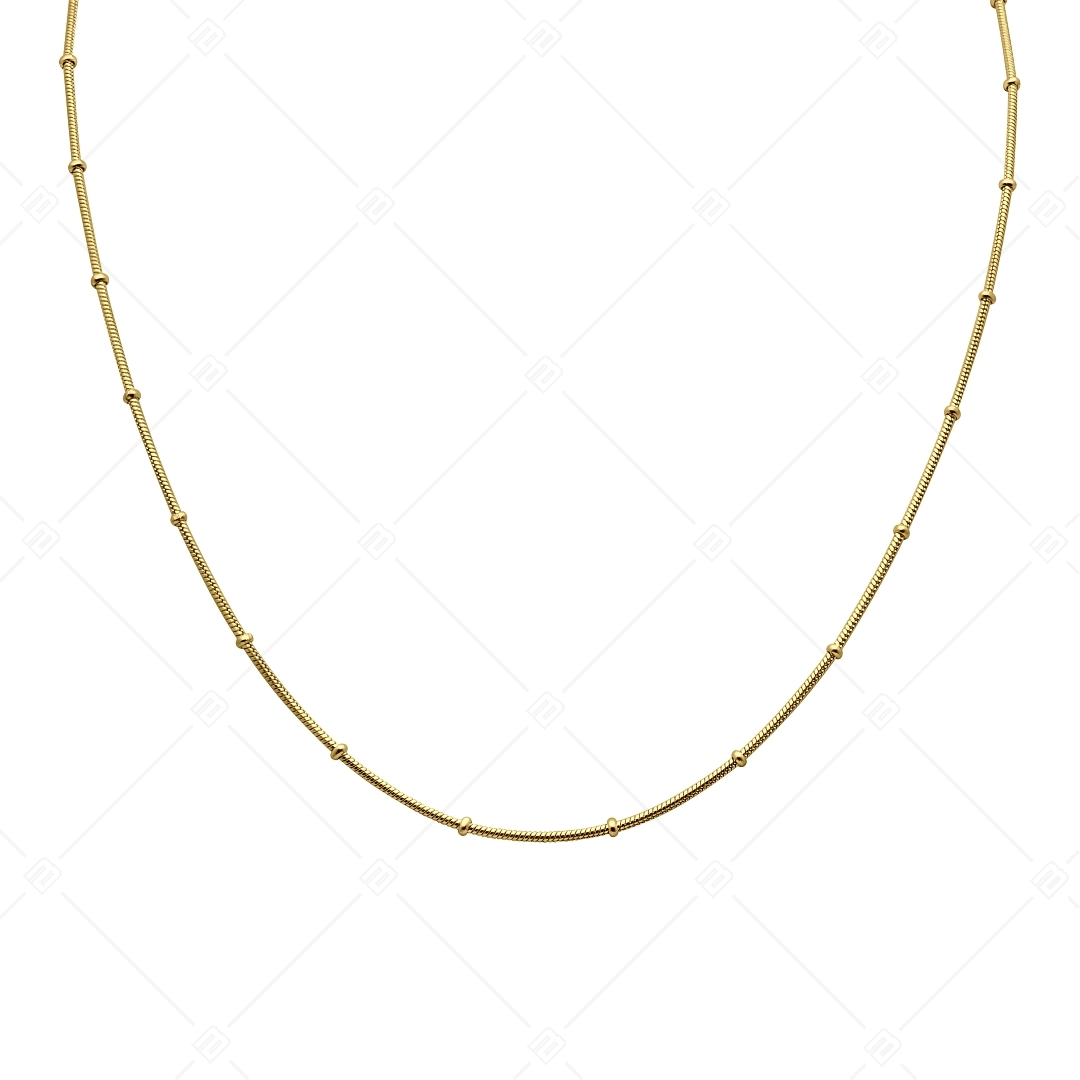 BALCANO - Beaded Snake / Nemesacél bogyós kígyólánc típusú nyaklánc 18K arany bevonattal - 1,2 mm (341221BC88)