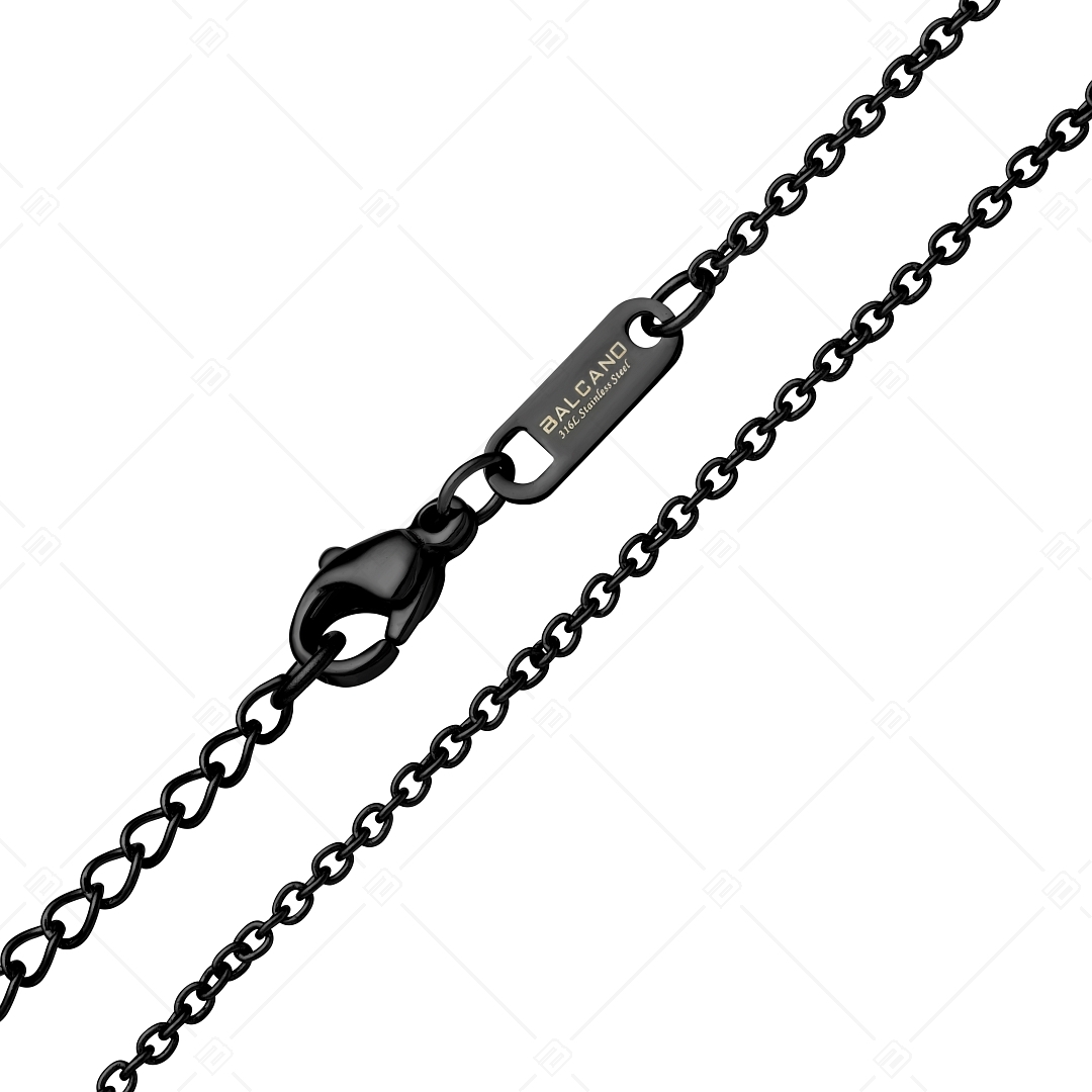 BALCANO - Cable Chain / Nemesacél anker nyaklánc fekete PVD bevonattal - 1,5 mm