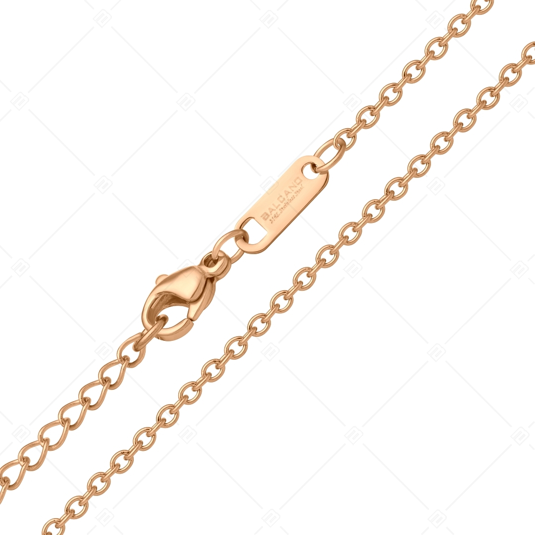 BALCANO - Cable Chain / Nemesacél anker nyaklánc 18K rozé arany bevonattal - 2 mm (341233BC96)