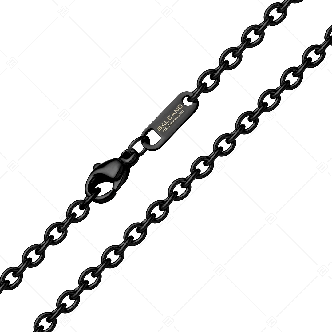 BALCANO - Cable Chain / Nemesacél anker nyaklánc fekete PVD bevonattal - 3 mm (341235BC11)