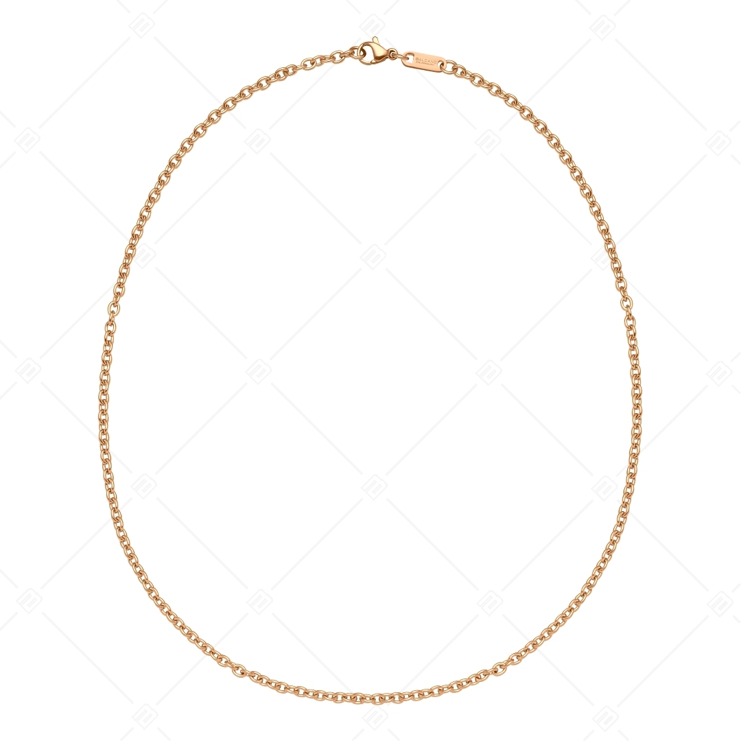 BALCANO - Cable Chain / Nemesacél anker nyaklánc 18K rozé arany bevonattal - 3 mm (341235BC96)