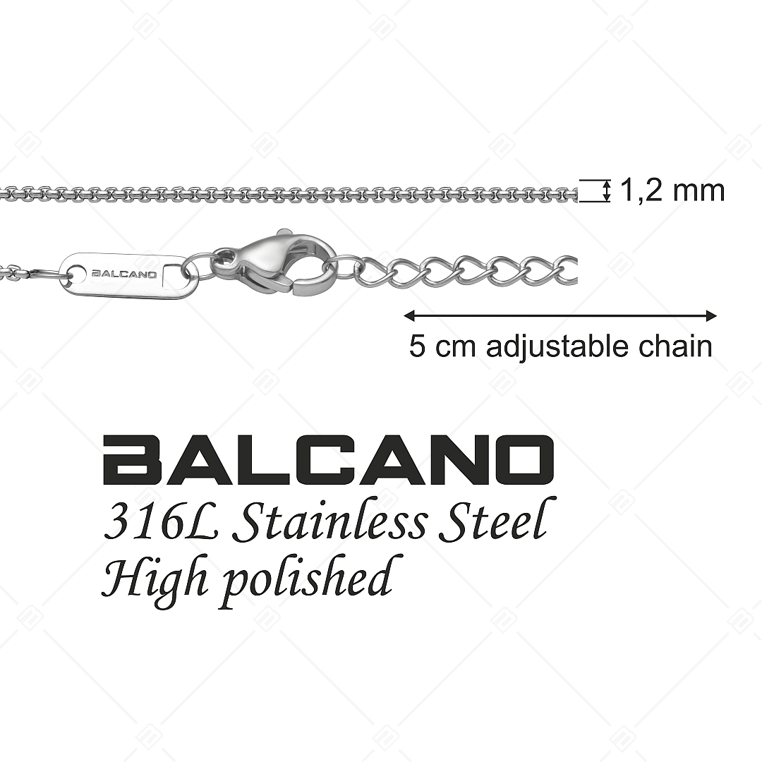 BALCANO - Round Venetian / Nemesacél kerekített velencei kocka nyaklánc magasfényű polírozással - 1,2 mm (341241BC97)