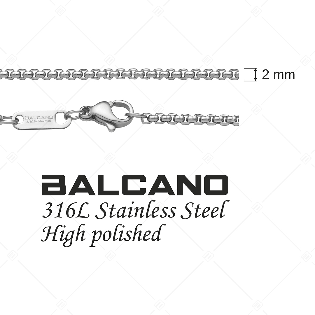BALCANO - Round Venetian / Nemesacél kerekített velencei kocka nyaklánc magasfényű polírozással - 2 mm (341243BC97)