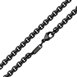 BALCANO - Rounded Venetian Chain / Kerekített szemes velencei kocka nyaklánc fekete PVD bevonattal - 5 mm