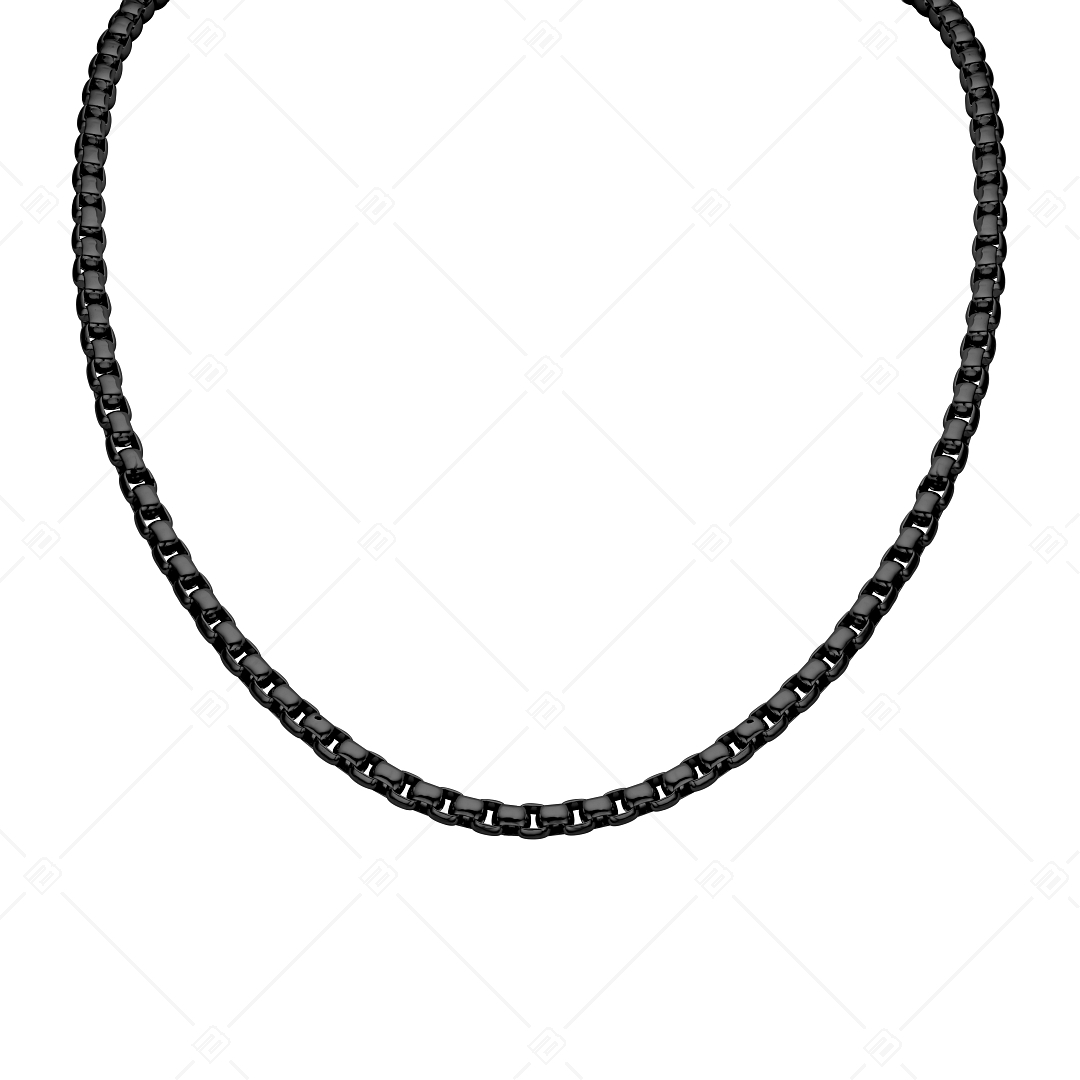 BALCANO - Round Venetian / Nemesacél Kerekített szemes velencei kocka nyaklánc fekete PVD bevonattal - 5 mm (341247BC11)
