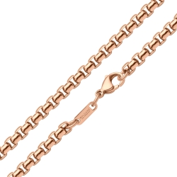BALCANO - Rounded Venetian Chain / Kerekített szemes velencei kocka nyaklánc 18K rozé arany bevonattal - 5 mm