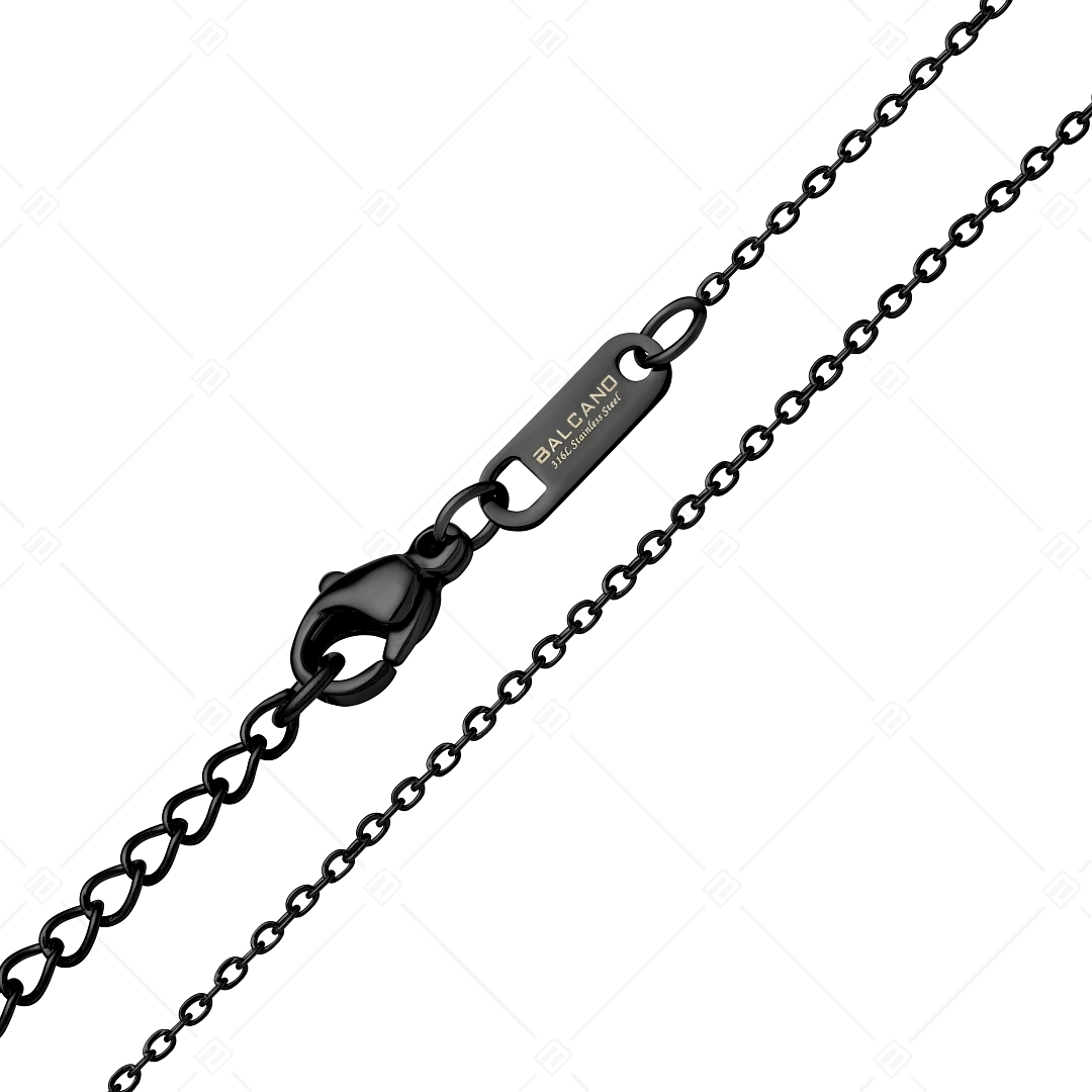 BALCANO - Flat Cable / Nemesacél lapított szemes anker nyaklánc fekete PVD bevonattal - 1,2 mm (341251BC11)
