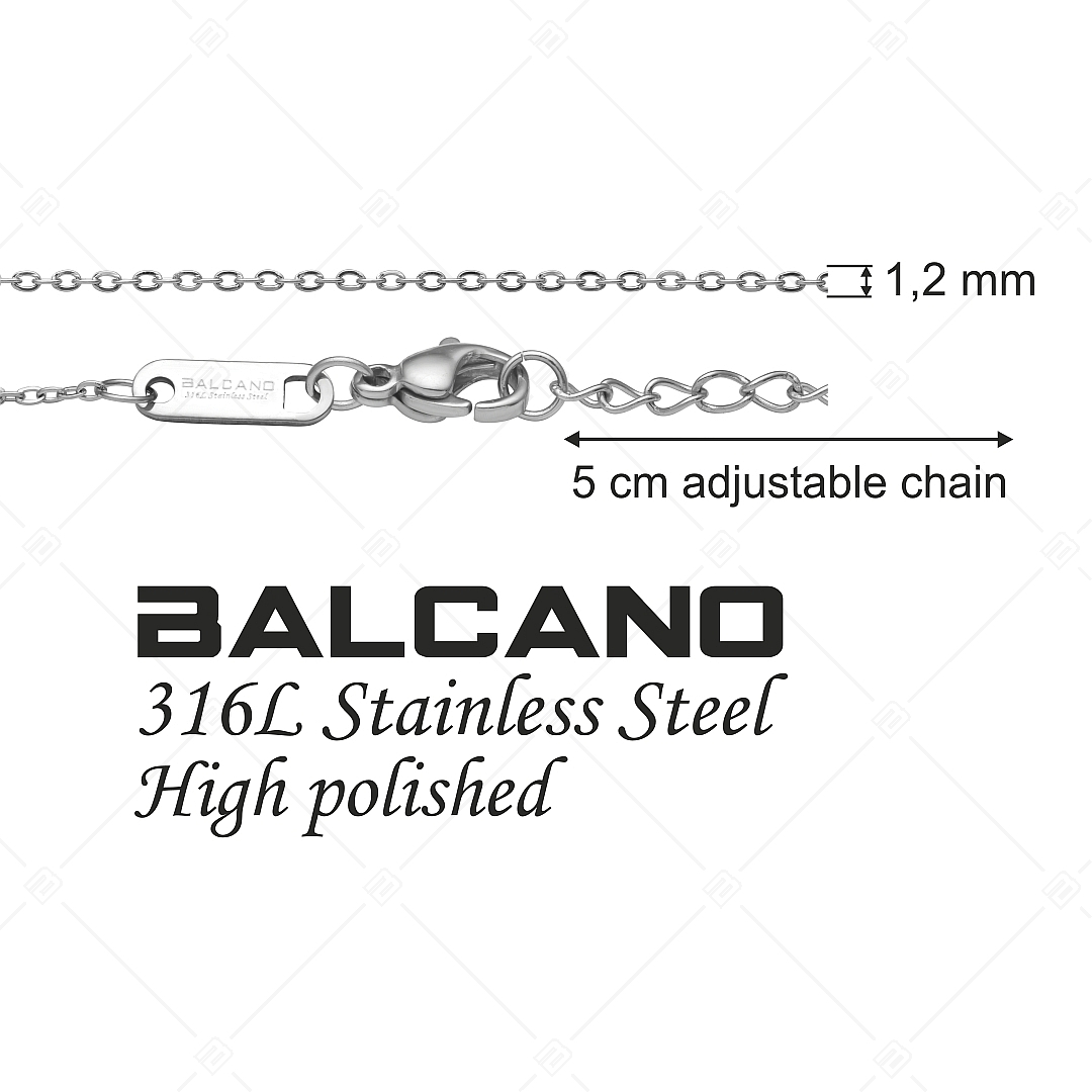 BALCANO - Flat Cable / Nemesacél lapított szemes anker nyaklánc magasfényű polírozással - 1,2 mm (341251BC97)