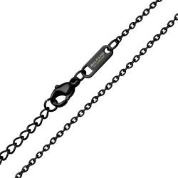 BALCANO - Flat Cable / Lapított szemes anker nyaklánc fekete PVD bevonattal - 1,5 mm