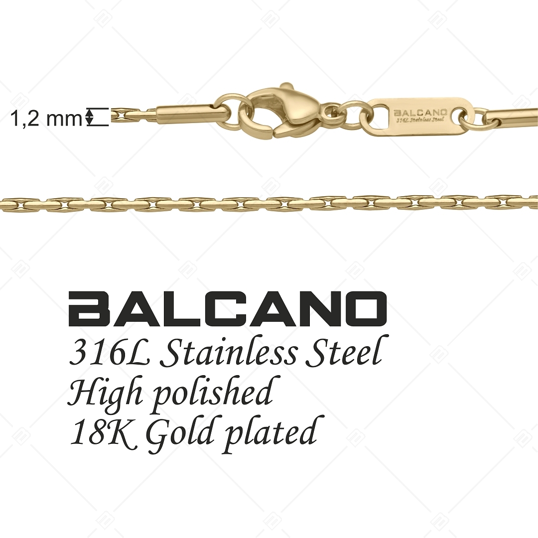 BALCANO - Cobra / Nemesacél Kobra nyaklánc 18K arany bevonattal - 1,2 mm (341271BC88)