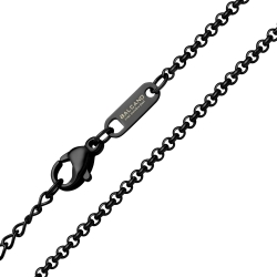 BALCANO - Belcher / Nemesacél roló lánc típusú nyaklánc fekete PVD bevonattal - 2 mm