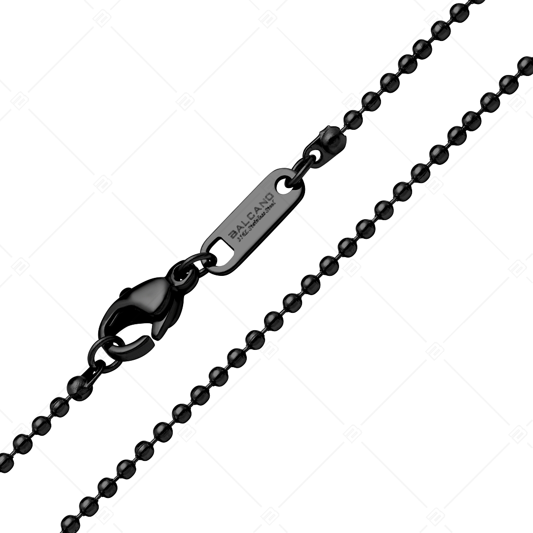BALCANO - Ball Chain / Nemesacél bogyós nyaklánc fekete PVD  bevonattal - 1,5 mm (341312BC11)