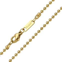 BALCANO - Ball Chain / Bogyós nyaklánc 18K arany bevonattal - 2 mm