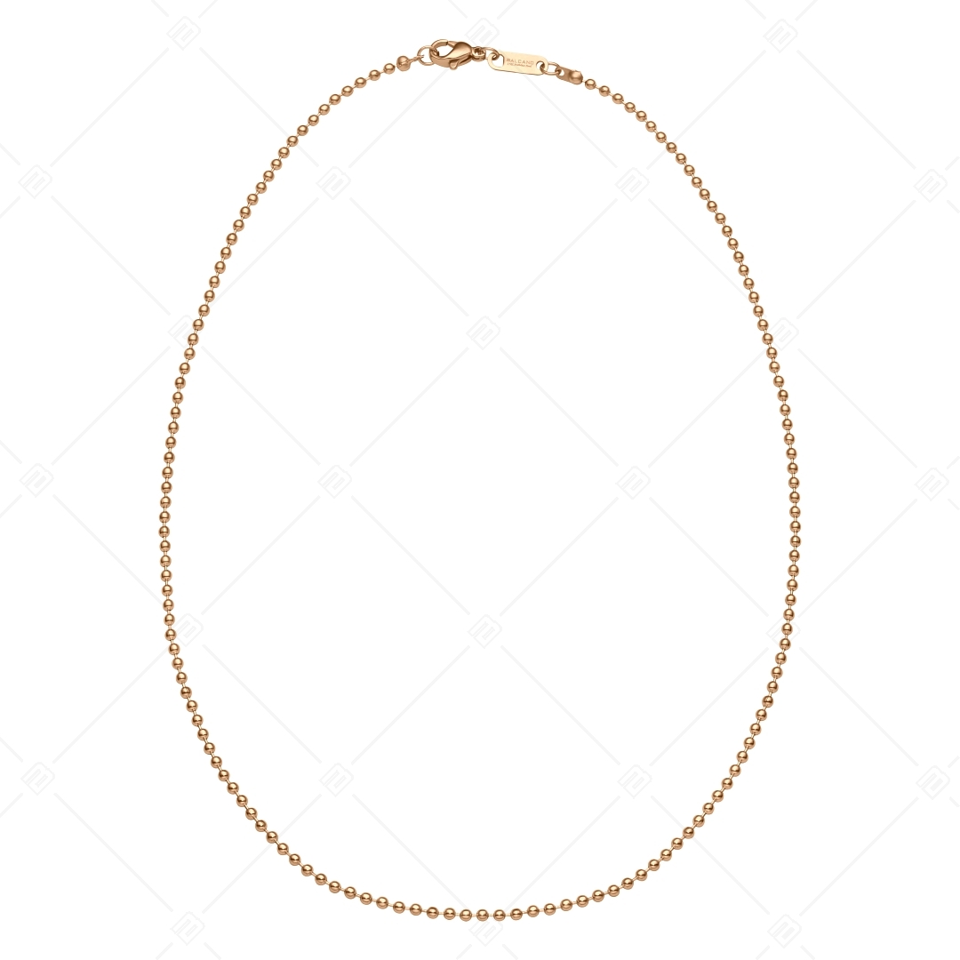 BALCANO - Ball Chain / Nemesacél bogyós nyaklánc 18K rozé arany bevonattal - 2 mm (341313BC96)