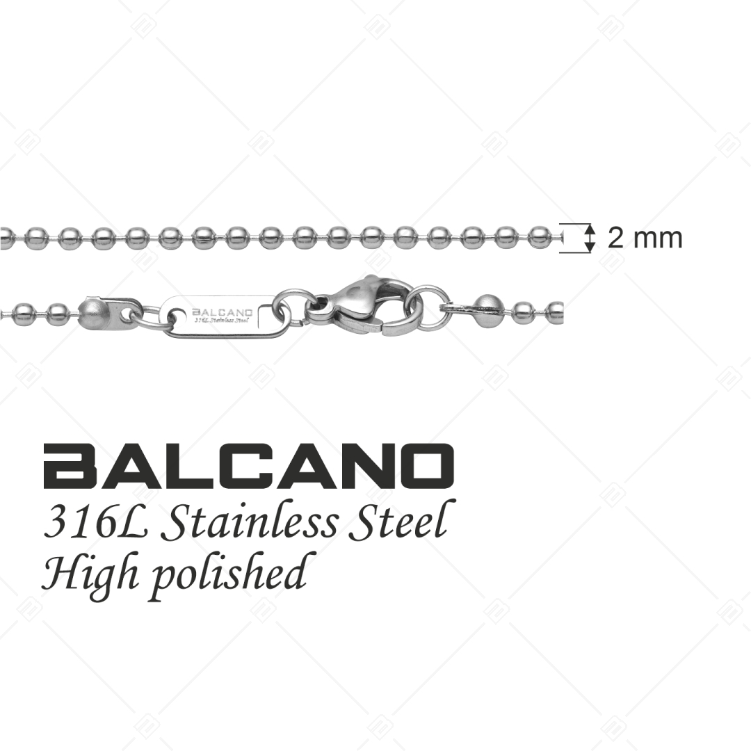 BALCANO - Ball Chain / Nemesacél bogyós nyaklánc magasfényű polírozással - 2mm (341313BC97)