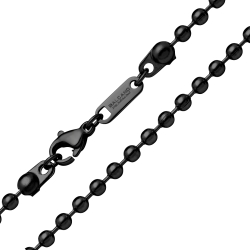 BALCANO - Ball Chain / Nemesacéle bogyós nyaklánc fekete PVD bevonattal - 3 mm