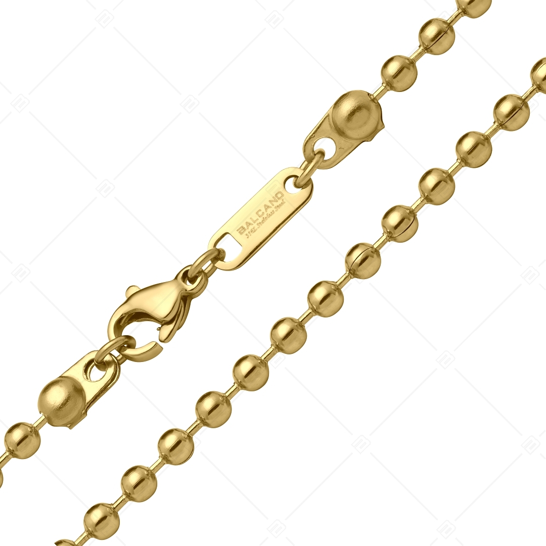 BALCANO - Ball Chain / Nemesacél bogyós nyaklánc 18K arany bevonattal - 3 mm (341315BC88)
