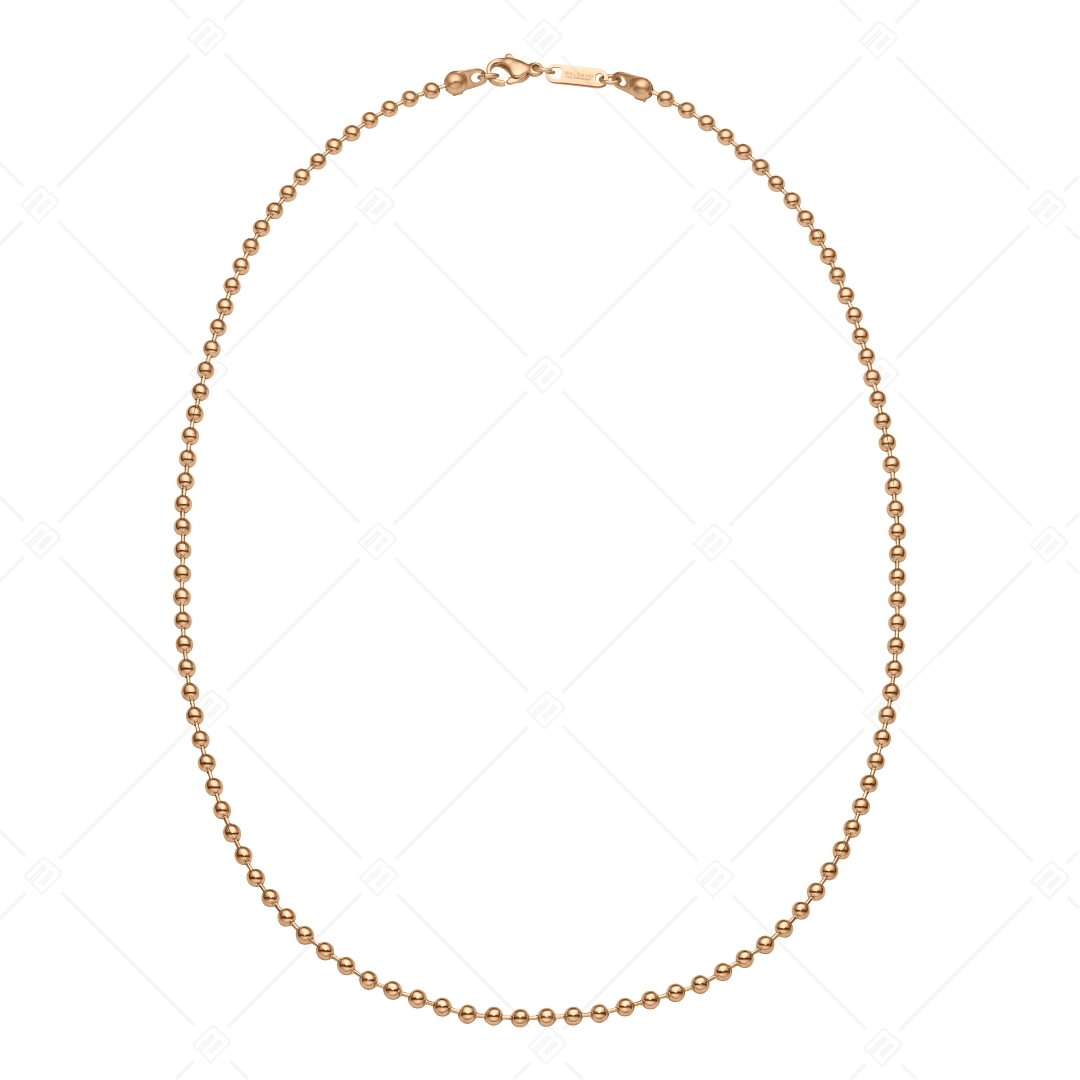 BALCANO - Ball Chain / Nemesacél bogyós nyaklánc 18K rozé arany bevonattal - 3 mm (341315BC96)