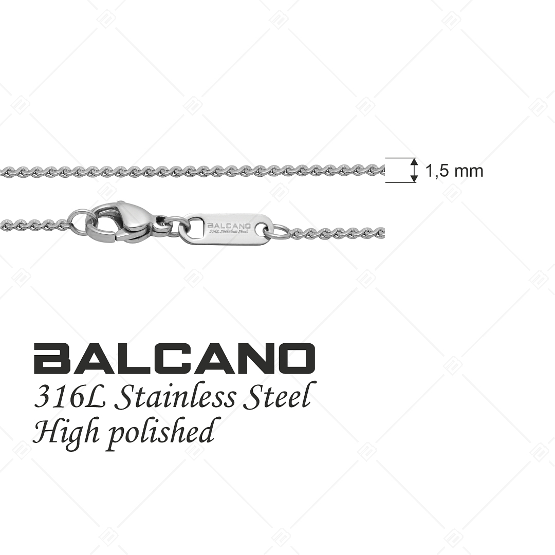 BALCANO - Serpentine / Nemesacél szerpentin nyaklánc magasfényű polírozással - 1,5 mm (341332BC97)